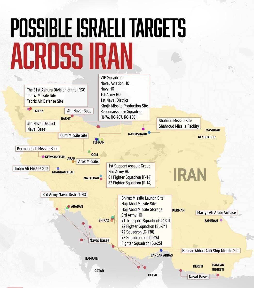 نقشه حمله اسرائیل به ایران