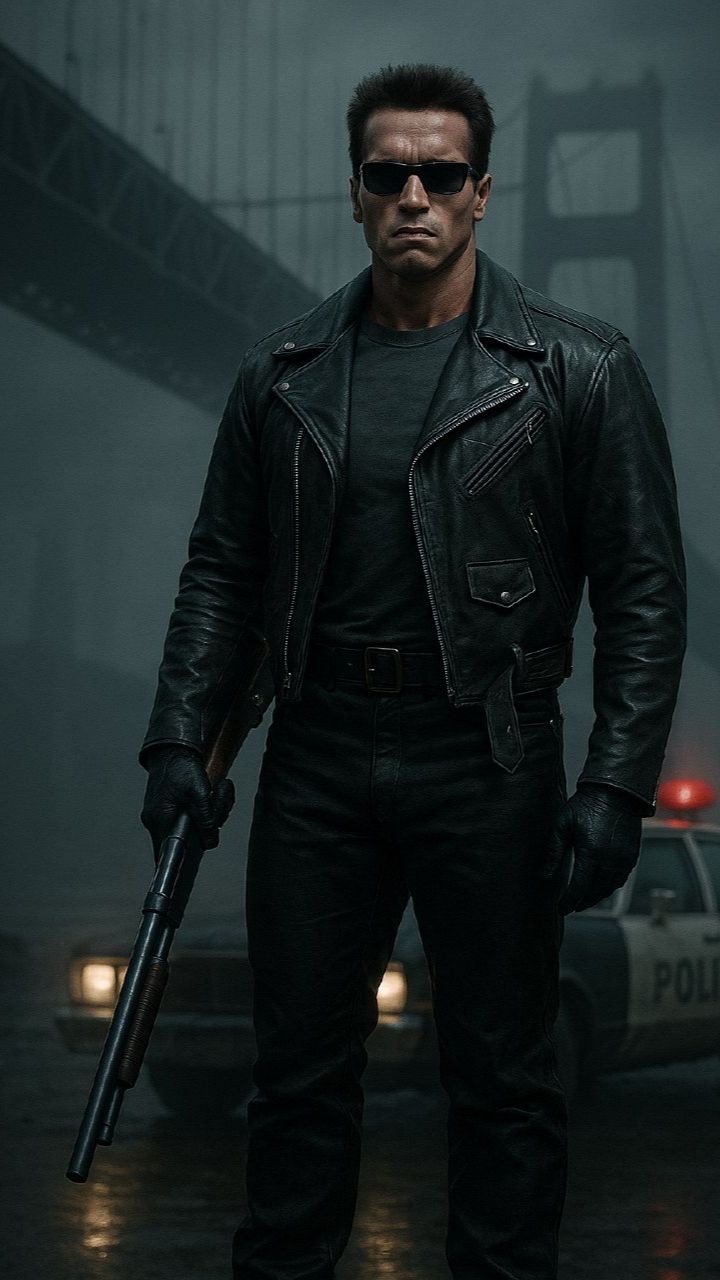 عکس آرنولد با موتور